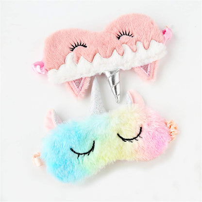 Cute Animal Sleeping Mask Soft Plush Blindfold Cute Rabbit Panda Koala Eye Cover Eyeshade for Kids Teens Girls Women (Flamingo)