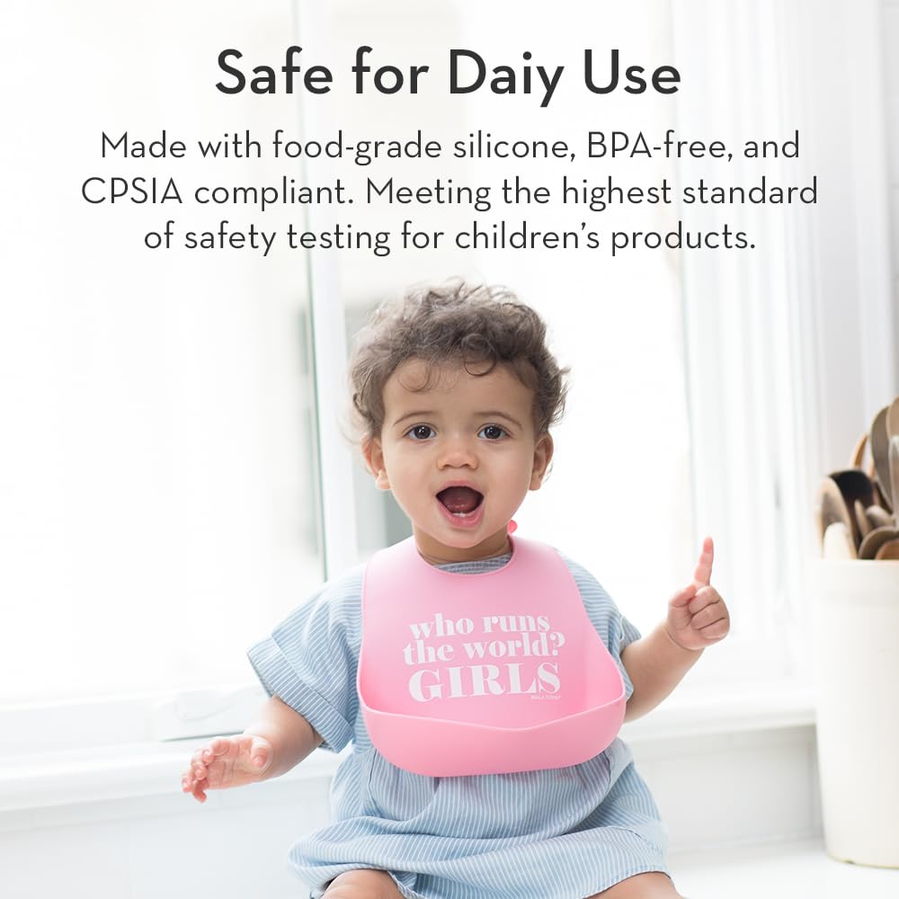 Bella Tunno Baby Bib for Eating, Waterproof Silicone Bib with Large Food Catcher, Adjustable Fit for Babies 4-12 months & Toddlers 1-3 Years, Boys & Girls, Food Critic