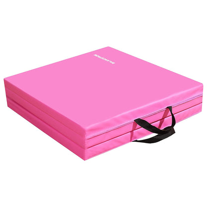 BalanceFrom 6x2 Feet 3-Panel Folding Gymnastics Mat – 1.5-Inch Thick Pad with Vinyl Surface and Carrying Handles for Tumbling, Yoga, Pilates, Home Workouts, and Martial Arts