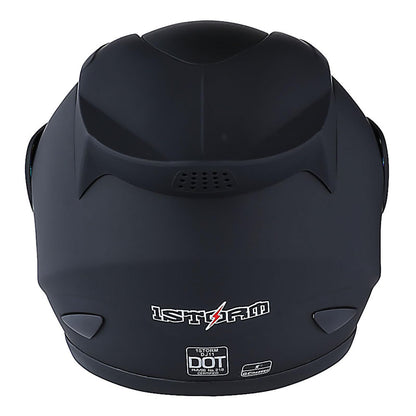 1Storm Motorcycle Bike Full FACE Helmet Mechanic MATT Black