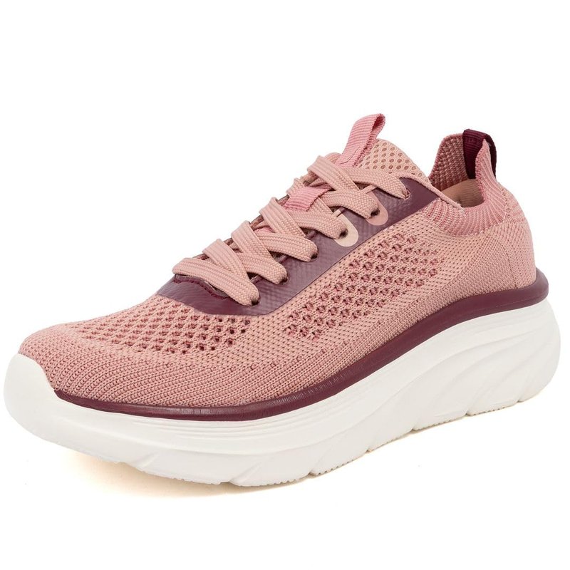 Nautica Women's Fashion Sneaker Lace-Up Knit Running Shoe Casual Max Cushioning Walking Tennis Sneaker-Venera-Mauve Burgundy-10