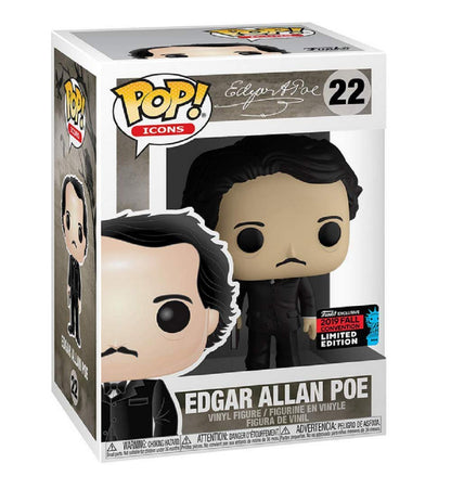 Funko Pop! Icons Edgar Allan Poe with Book 2019 NYCC Shared Sticker Exclusive