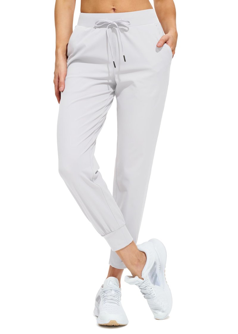 Libin Joggers for Women Yoga Sweatpants Athletic Dance Workout Leggings Tapered Lounge Casual Teacher Pants for Running Cloths, White XXL
