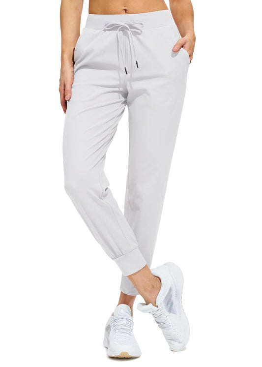 Libin Joggers for Women Yoga Sweatpants Athletic Dance Workout Leggings Tapered Lounge Casual Teacher Pants for Running Cloths, White XXL