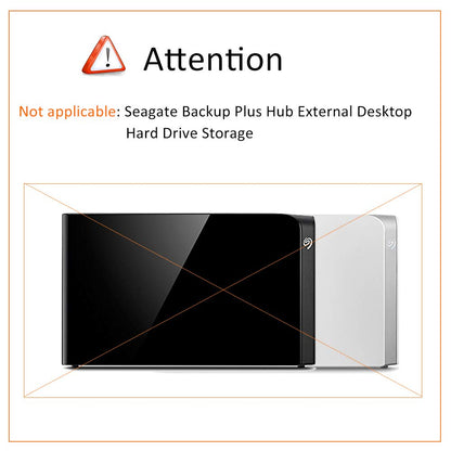 BOVKE Protective Case for Seagate Expansion Desktop, WD Elements/WD My Book Desktop External Hard Drive HDD, USB 3.0 4TB 6TB 8TB 10TB 12TB, Zipper Pocket for USB Cable Power Adapter USB Hub, Black