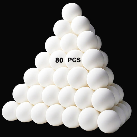 XIPEGPA 80 PCS Table Tennis Balls Ping Pong Balls 40 mm Entertainment Plastic Balls for Game Party Sports Activities Fun Games Handicrafts Pet Toy (White, 80)