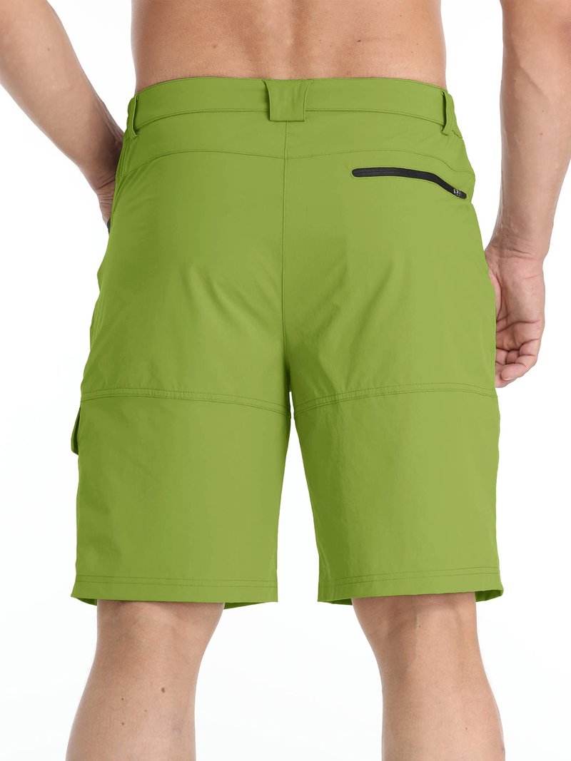 TACVASEN Mens Cargo Shorts Outdoor Lightweight Quick Dry Casual Summer Hiking Golf Dress Shorts 10" Elastic Waist Work Fruit Green 38