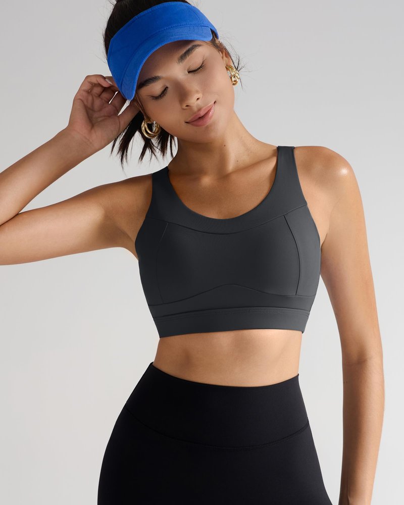 RUNNING GIRL High Impact Sports Bras for Women,Racerback Bra Workout Crop Tops for Women(WX2667 Black,S)