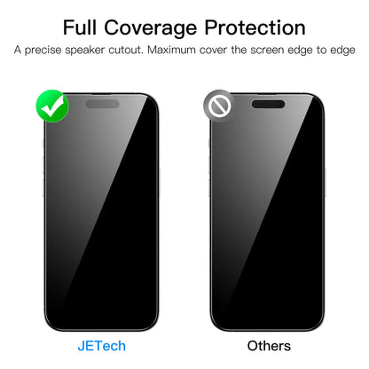 JETech Full Coverage Screen Protector for iPhone 16e 2025, iPhone 13/13 Pro 6.1-Inch, Tempered Glass Film with Easy Installation Tool, Case-Friendly, HD Clear, 3-Pack