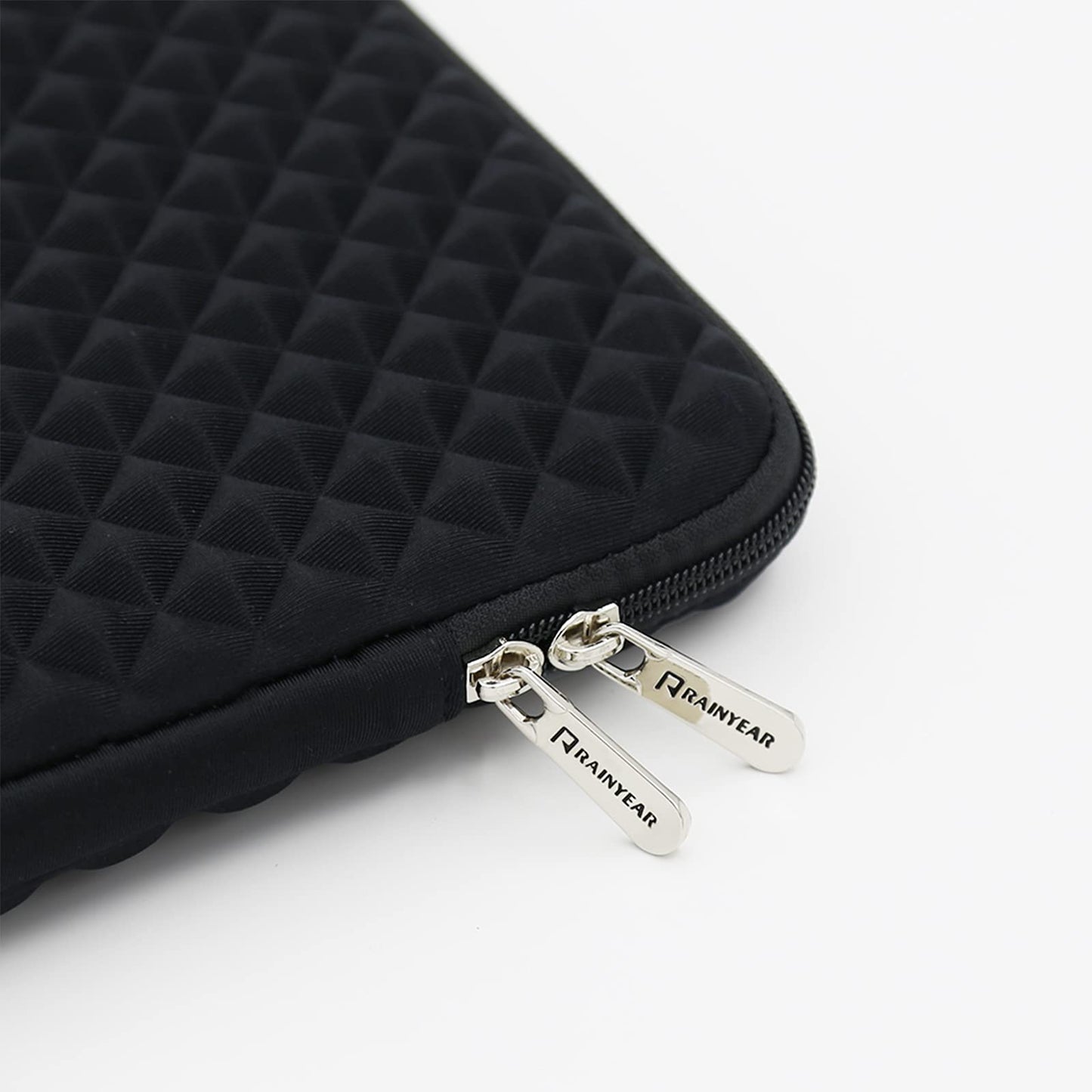 RAINYEAR 14 Inch Laptop Sleeve Diamond Foam Shock Resistant Padded Case Fluffy Lining Protective Zipper Cover Carrying Bag Compatible with 14" Notebook Computer Tablet Chromebook(Black)