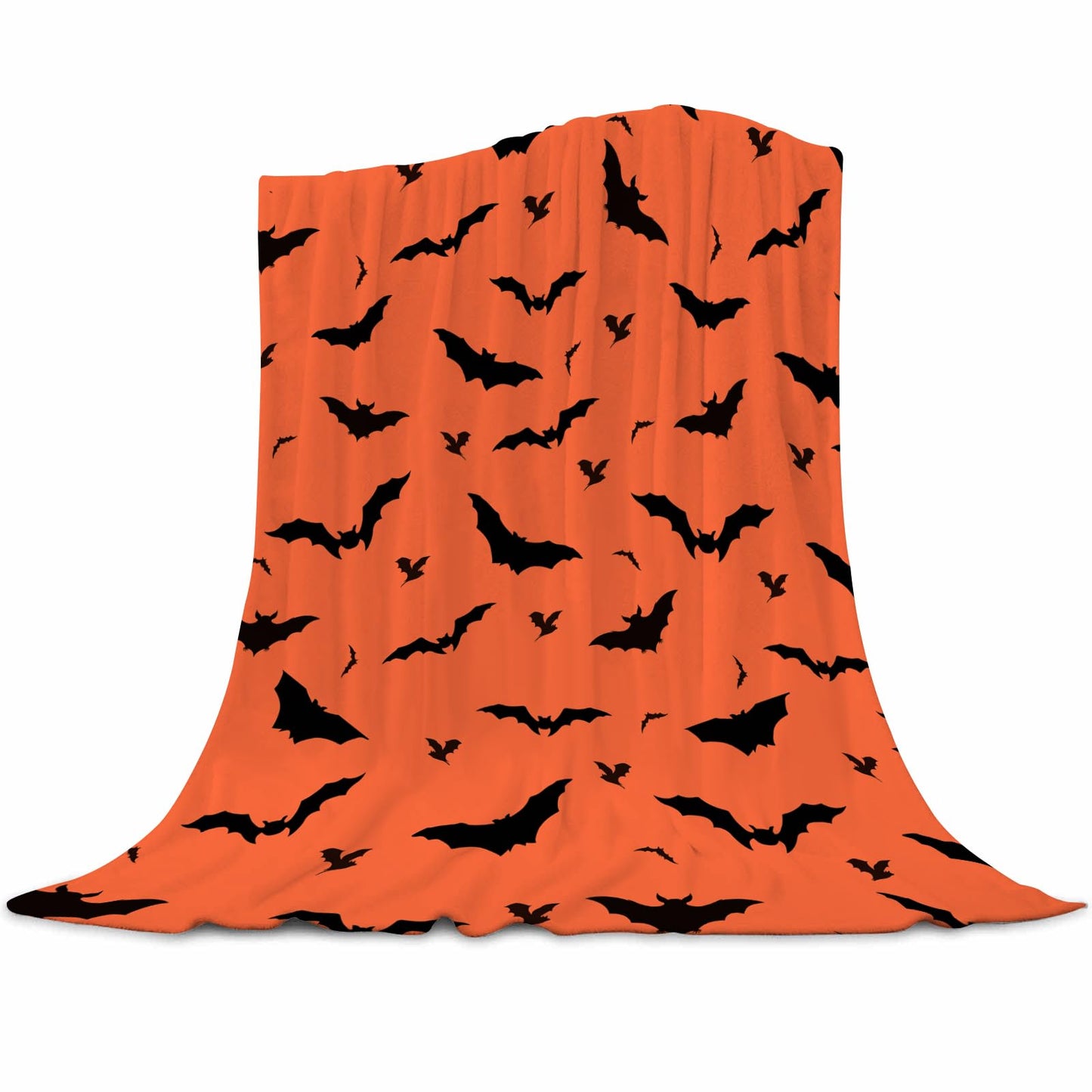 Halloween Blanket Black Bats Lightweight Throw Blanket for Women Men Soft Cozy Fleece Couch Living Room Bed Blanket for Kids Girls Boys 40x50 inches