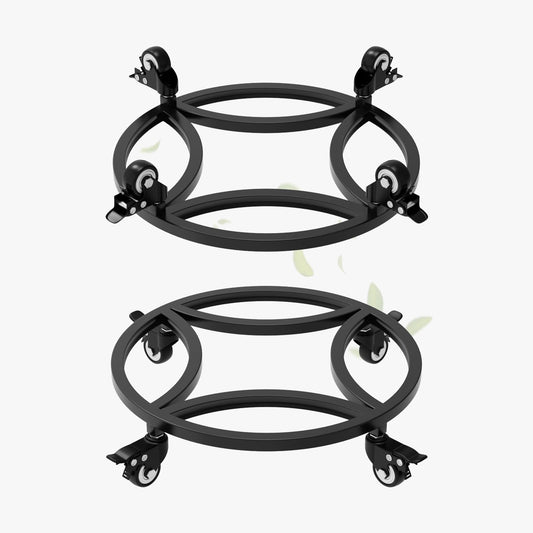 Zhongma 2 Pack Dia.15" x 3.5" H Round Plant Caddy with Wheels, Fully Assembled, Heavy Duty Construction, 300 Lbs Capacity, Load-Bearing Wheels with Brakes, No Installation Required