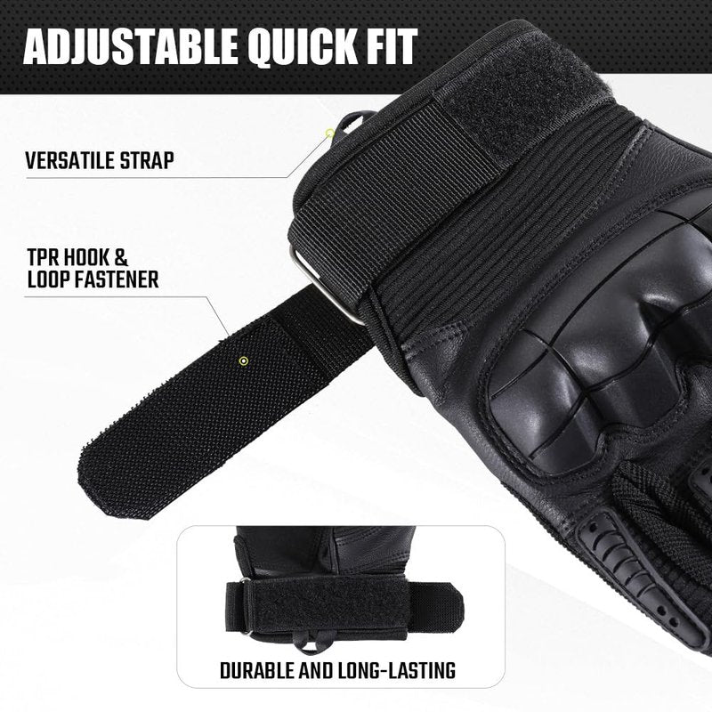 WTACTFUL Touch Screen Tactical Gloves for Men Airsoft Paintball Gear Motorcycle MTB Bike Cycling Cross-Country Motorbike ATV Hunting Hiking Riding Driving Work Outdoor Full Finger Gloves L Black