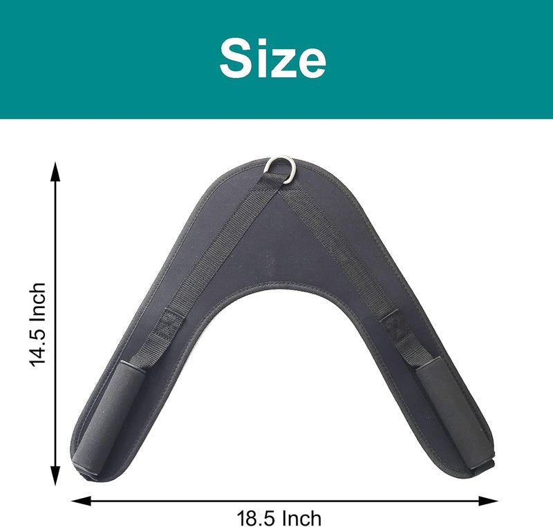Abdominal Crunch Harness - V-Shape Exercise Straps for Cable Machines | Black Shoulder Support