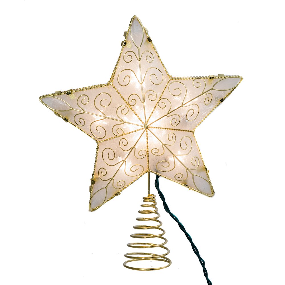 Kurt Adler 10 Light 8.5-Inch Gold Reflector Star Treetop