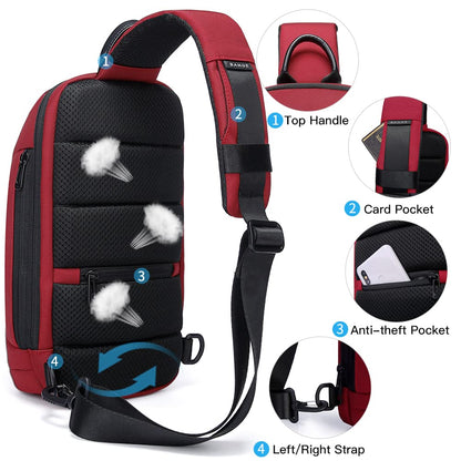 BANGE Sling Bag, Over Shoulder Bag Men,Mens Crossbody Bag for Men and Women