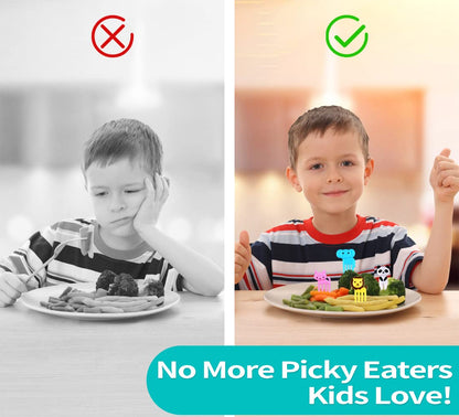 156PCS Animal Food Picks for Kids Bento Box Accessories, FATLODA Fun Kid Food Picks, Cute Fruit Toothpicks for Kids Lunch Accessories, Reusable Lunchbox Pick for Kid Toddler