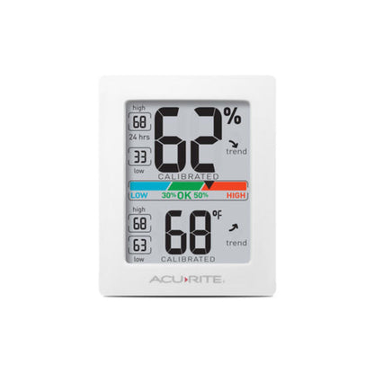 AcuRite Humidity Meter Hygrometer and Indoor Digital Thermometer with Temperature Gauge and Humidity Gauge, Room Thermometer Comfort Scale, 3 x 2.5 Inches, White (01083M)