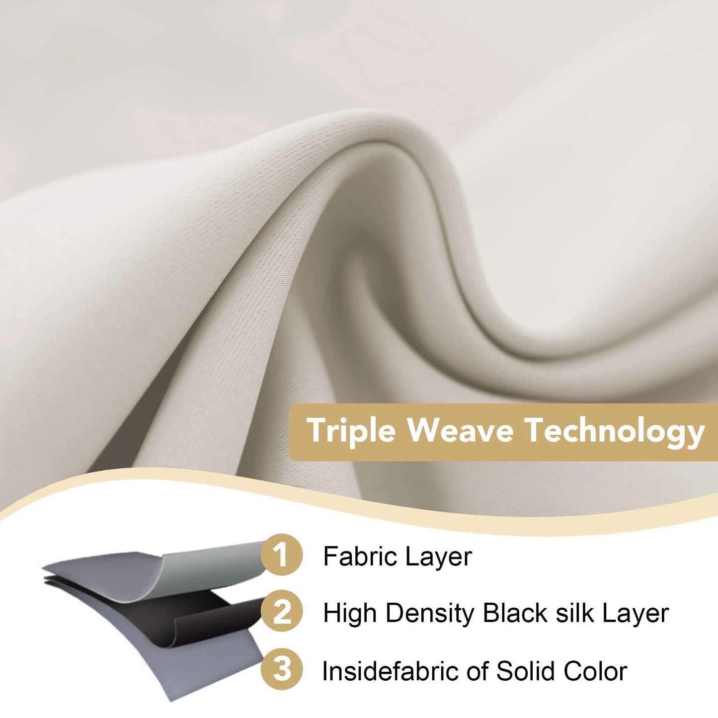 H.VERSAILTEX Blackout Curtains for Bedroom Thermal Insulated Room Darkening Living Room Curtains 63 Inch Long Grommet Privacy Protection Window Curtain Panels/Drapes for Nursery,2 Panels,Ivory/Cream