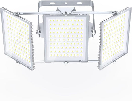 900W 2025 Plus New Upgraded LED Flood Light Outdoor, 90000LM Super Bright Stadium Lights, 6000K Daylight White, IP66 Waterproof, 3 Heads Adjustable Floodlight for Sports Fields, Court