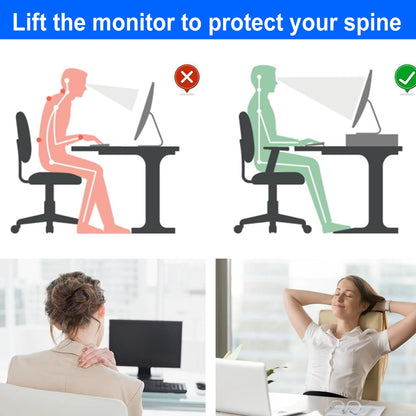 gianotter Desk Organizers and Accessories, Monitor Stand with Drawer and 2 Pen Holder, Desktop Organizer Suitable for Offices and Dormitories(Black)