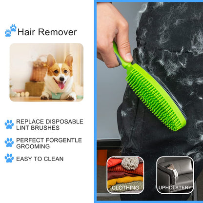 Godiyyer Rubber Pet Hair Removal Brush for Couch Clothes Dog Cat Pet Hair Carpet, Also Used as Dog Cat Bath Brush with Massage Effect