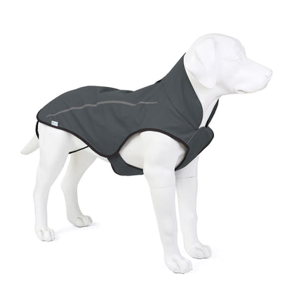Mile High Life | Dog Raincoat | Adjustable Water Proof Pet Clothes | Lightweight Rain Jacket with Reflective Strip | Easy Step in Closure (M,Gray)