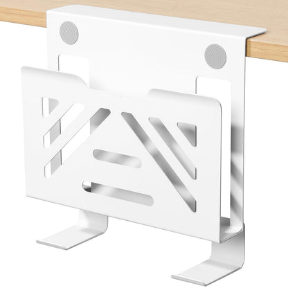 MAXECHO Desk Side Storage, Under Desk Laptop Mount, Table Side Hanging File Organizer, No Drill Clamp On Cable Management Tray, Laptop Holder with Magnetic Pen Holder for Office and Home, Load 22 Lbs