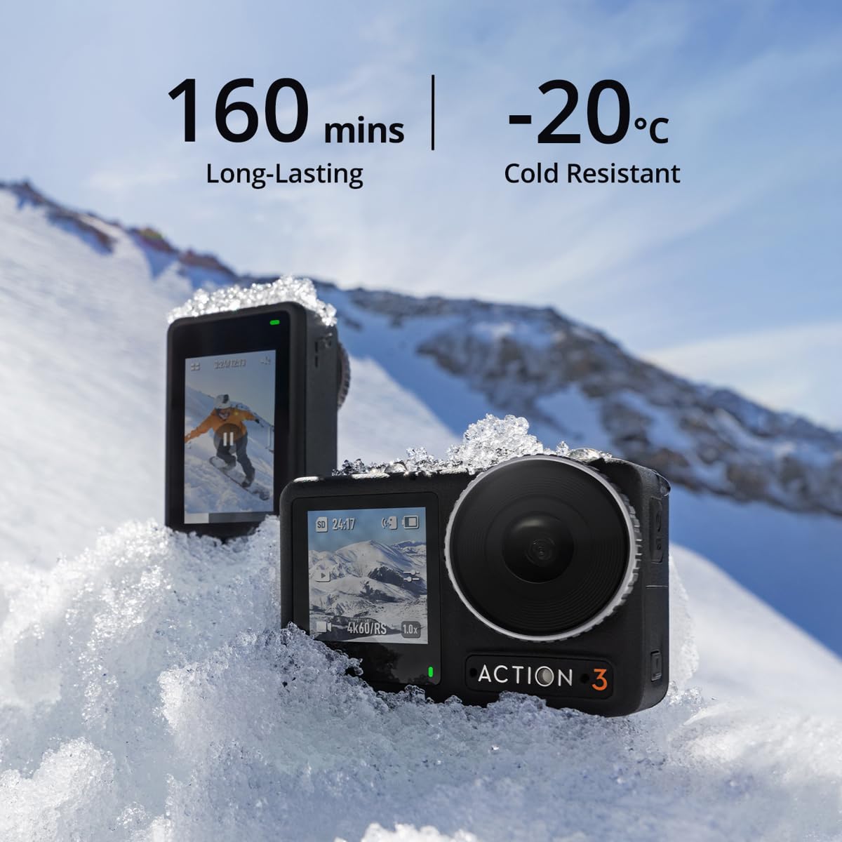 DJI Osmo Action 4 Adventure Combo, with 64GB Card, Action Camera 4K with 1/1.3" Sensor, 12h Extended Battery Life with 3 Batteries, Dual OLED Touchscreens, Mini Action Camera for Travel, Vlog