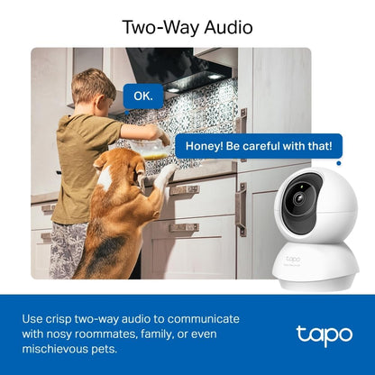 Tapo C230 3K 5MP Indoor Camera, Smart AI Detections - Person Pet Baby Cry, Pan/Tilt 360° View, Security Carmera No Monthly Fee, Enhanced Night Vision, Two-way Audio, Works with Alexa & Google