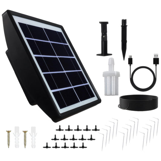 Kronabelle 15 Drippers Drip Irrigation Kit for Potted Plants, Automatic Watering System with Solar & USB Power, Timer, Anti-Leak Connectors