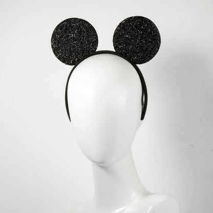 CHuangQi Mouse Ears Headband, Black Ears Hairband for Boys & Girls Birthday Party,12pcs