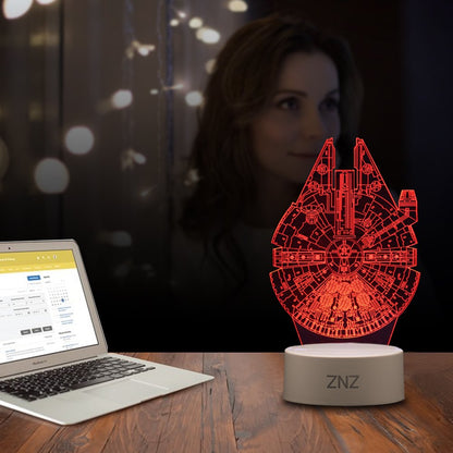 3D Star Wars Lamp, ZNZ LED Optical Illusion Night Light, 16 Colors Changing Remote Touch Mood Lamp - Perfect Christmas and Birthday Gifts for Kids Men Women and Star Wars Fans