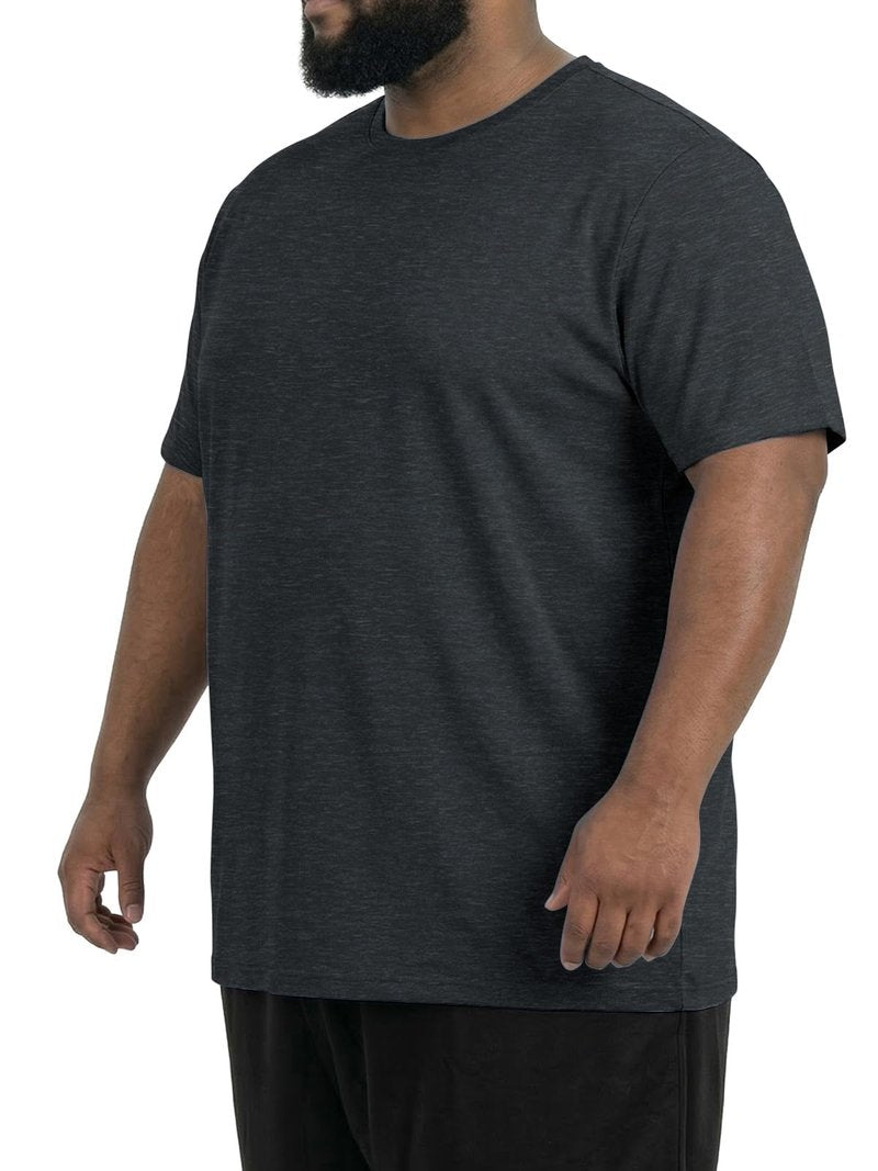 Feiersi Men’s Big and Tall Stretch Short Sleeve T-Shirt Lightweight Casual Crew Neck Plus Size Tops 2 Pack 2XL-5XL