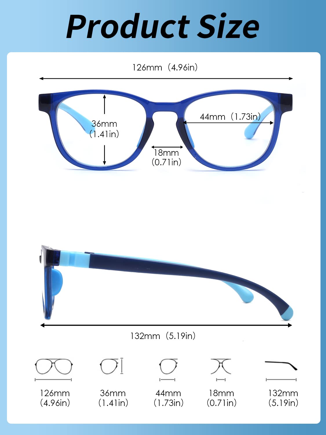JM Kids Blue Light Glasses, Computer Gaming Grasses for Girls Boys Age 3-10, Anti Blue Ray TR90 Eyeglasses