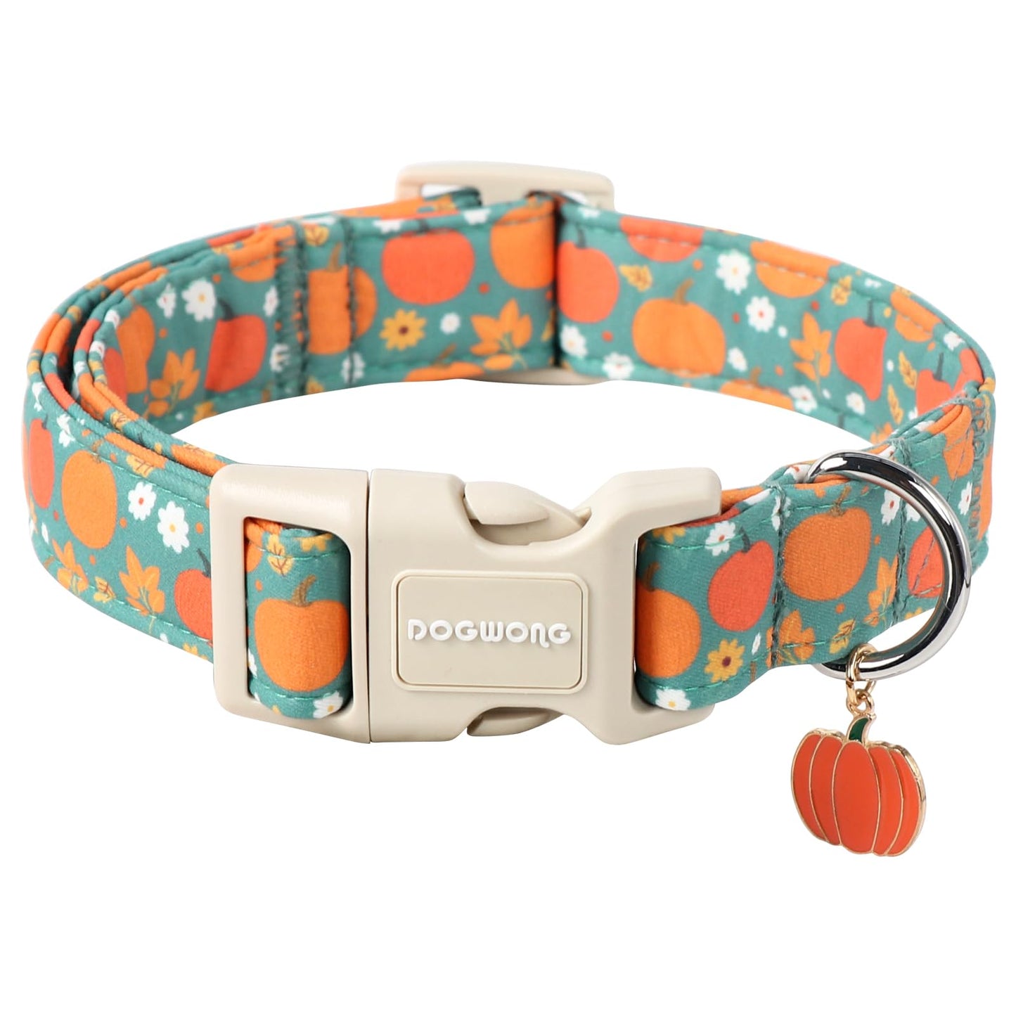 DOGWONG Fall Pumpkin Dog Collar- Cute Fall Holiday Dog Collars Adjustable Halloween Dog Collar for Small Medium Large Dogs M