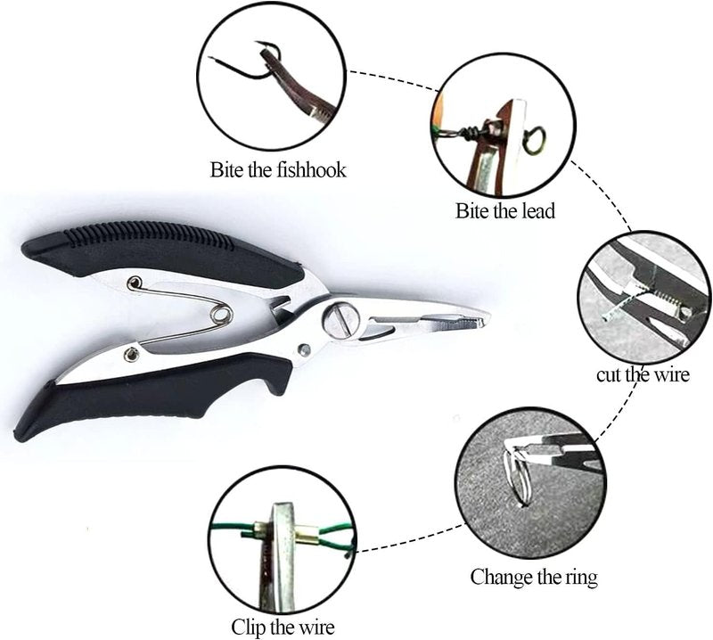 Fishing Stainless Steel Split Rings Set - 201pcs with 5 Sizes & Durable Plier Tool Kit