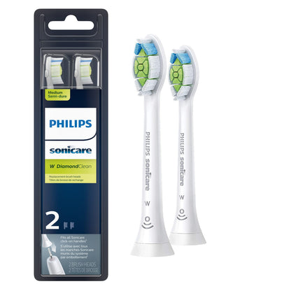 Philips Sonicare W DiamondClean - Genuine Replacement Electric Toothbrush Heads, White, 4 Pack One Year Supply, HX6064/65