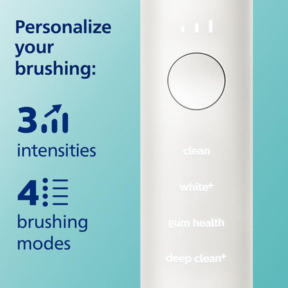 Philips Sonicare DiamondClean Smart 9300 Electric Toothbrush, Sonic Toothbrush with App, Pressure Sensor, Brush Head Detection, 4 Brushing Modes and 3 Intensity Levels, White, Model HX9903/05