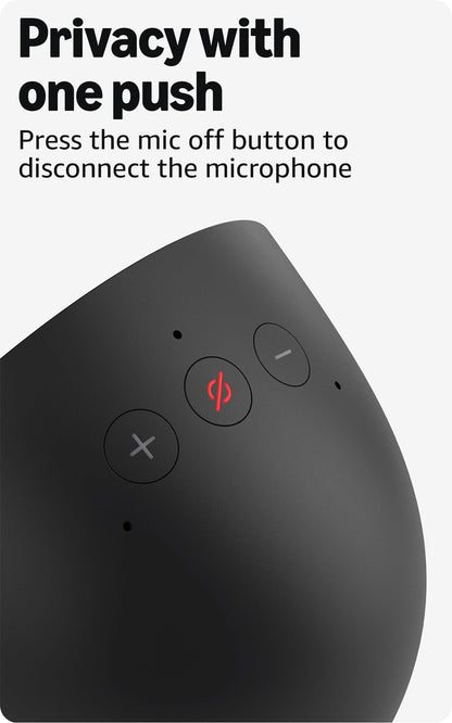 Amazon Echo Spot (newest model), Great for nightstands, offices and kitchens, Smart alarm clock with Alexa, Black