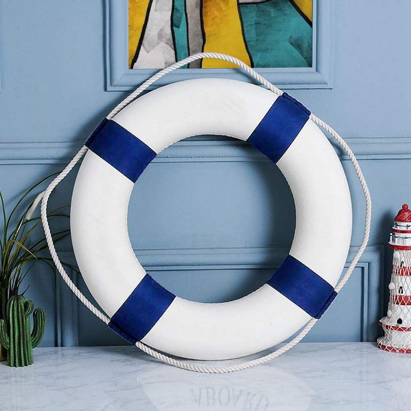 20Inch Throwable Life Preserver Ring with 98.4FT Floating Rescue Rope - Emergency Flotation Device for Boating, Pool, Lake & Beach - Swim Foam Buoy with Perimeter Line Kit (Blue Kit)