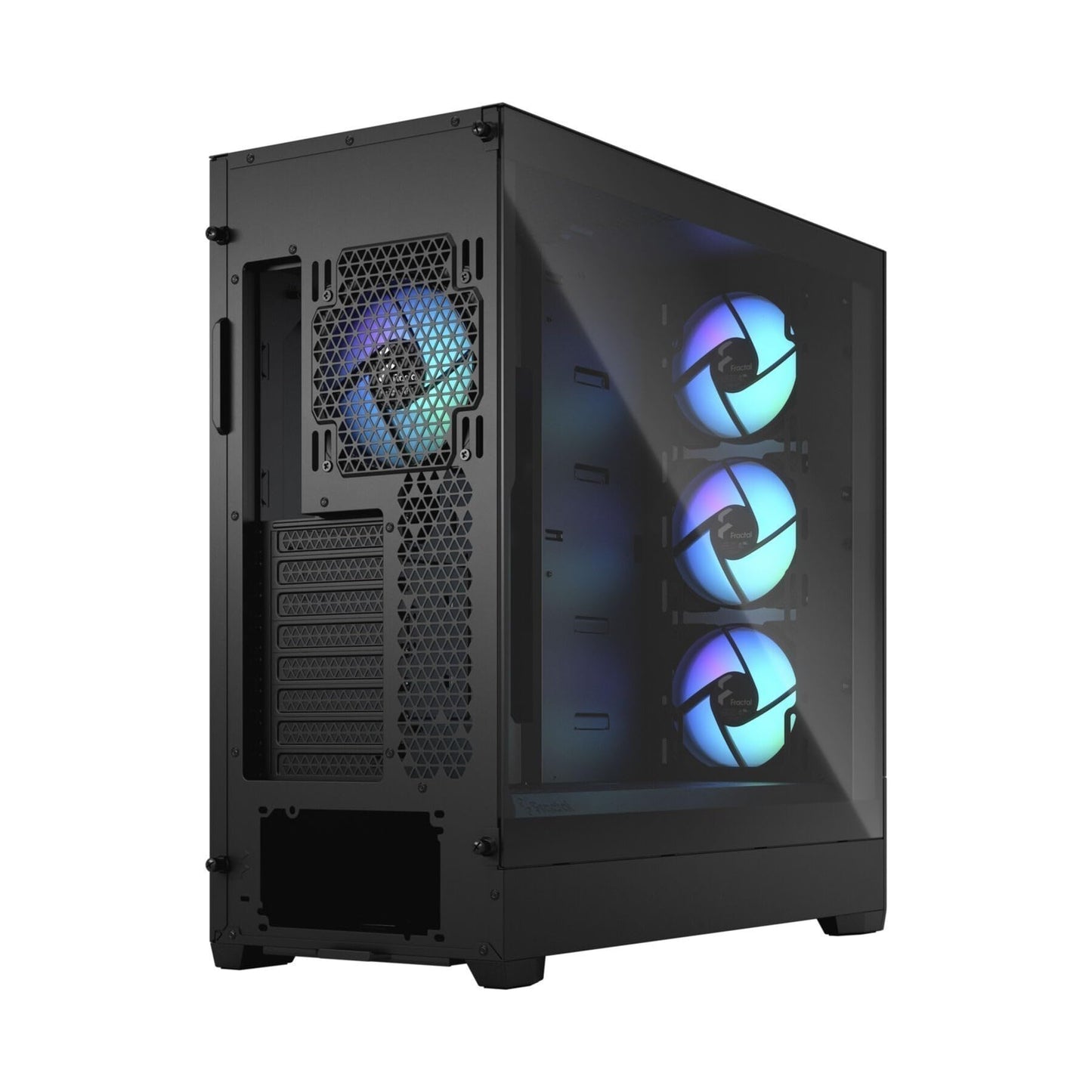 Fractal Design Pop XL Air RGB Black - Tempered Glass Clear Tint - Honeycomb Mesh Front – TG side panel - Four 120 mm Aspect 12 RGB fans included – E-ATX High Airflow Full Tower PC Gaming Case