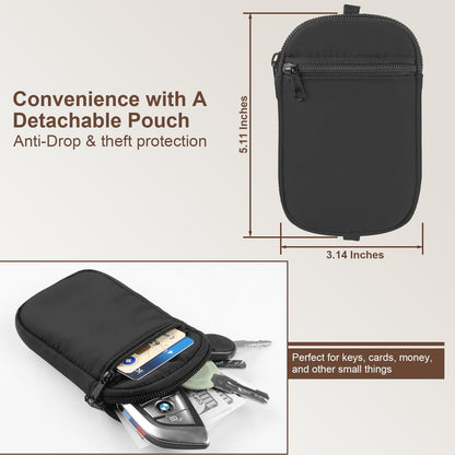 Phone Lanyard Crossbody Wrist Strap, Clip and Go Strap for Phone with Wallet Crossbody, Adjustable Phone Strap Crossbody Compatible with All Phones (Black)