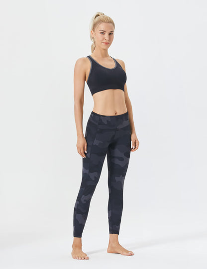 FITTIN Racerback Sports Bras for Women - Padded Seamless High Impact Support for Yoga Gym Workout Fitness Black