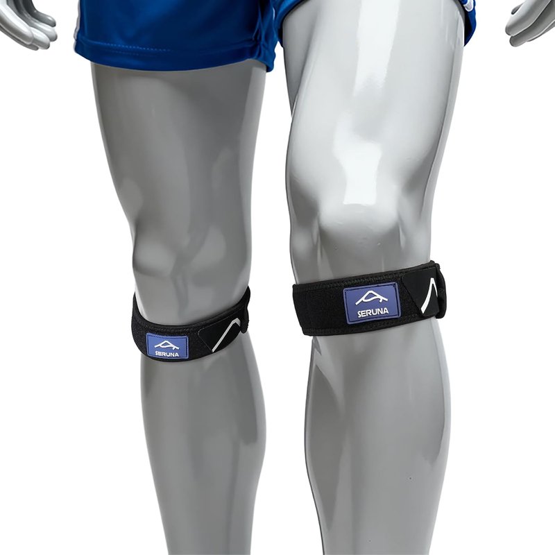 Patellar Band Tendon Support Strap - Adjustable Non-Slip Knee Brace for Pain Relief | 2 Pack for Hiking, Running & Sports