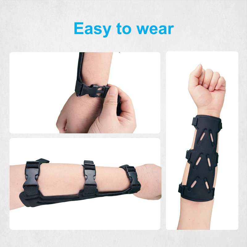 NRJSSCC Archery Arm Guard, Adjustable Strap Buckle Bow Arm Guards & Forearm Protector Bracer for Adults, Men, Women. Ideal for Hunting, Target Shooting, and Practice, Black