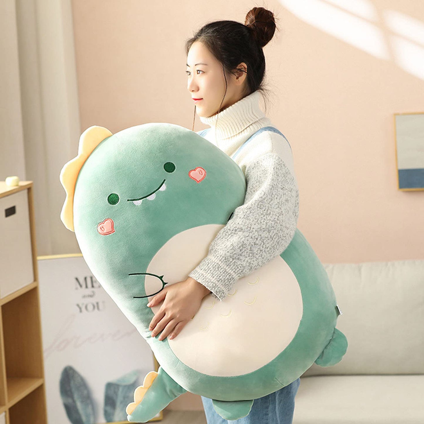 Kekeso Dinosaur Plush Hugging Pillow Cute Stuffed Animal Plush Toy Throw Pillow (Dinosaur, 45cm/17.71in)