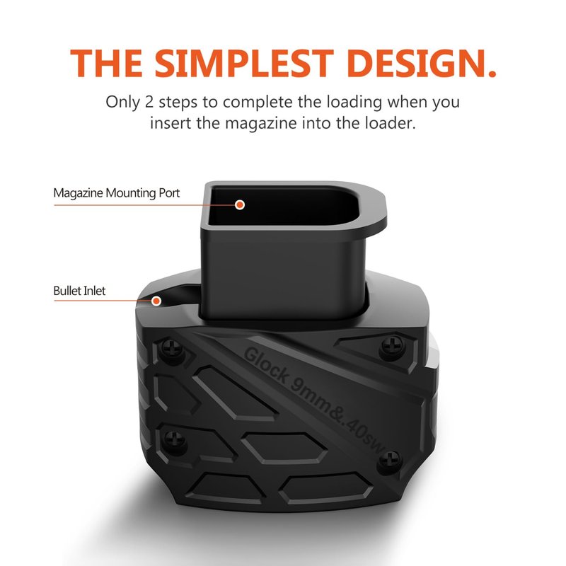 Ludex Magazine Speed Loader for Glock 9mm/.40.Fits Glock 17,18,19,22,23,24,26,27,34,35,45 and 47-Black