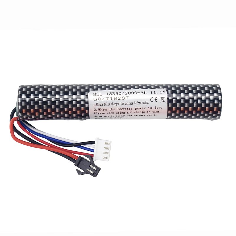 MOONZON 2PCS 3S 11.1V 2000mAh Li-ion Battery with SM-2P Plug Connector Whith Adapter and USB Charging Cable, Suitable for Airsoft Gel Water Droplet Blaster Air Gun Gel Ball Shock Wave Spare Battery