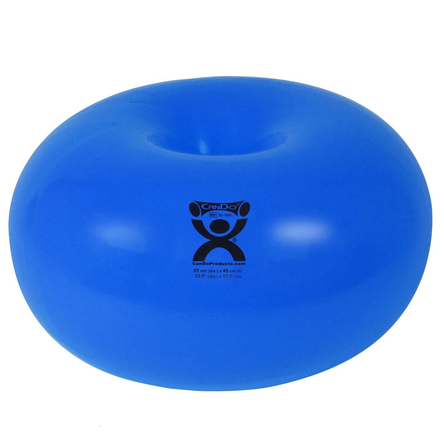 CANDO - 30-1955 CanDo Donut Exercise, Workout, Core Training, Swiss Stability Ball for Yoga, Pilates and Balance Training in Gym, Office or Classroom. Blue, 85 cm W x 45 cm